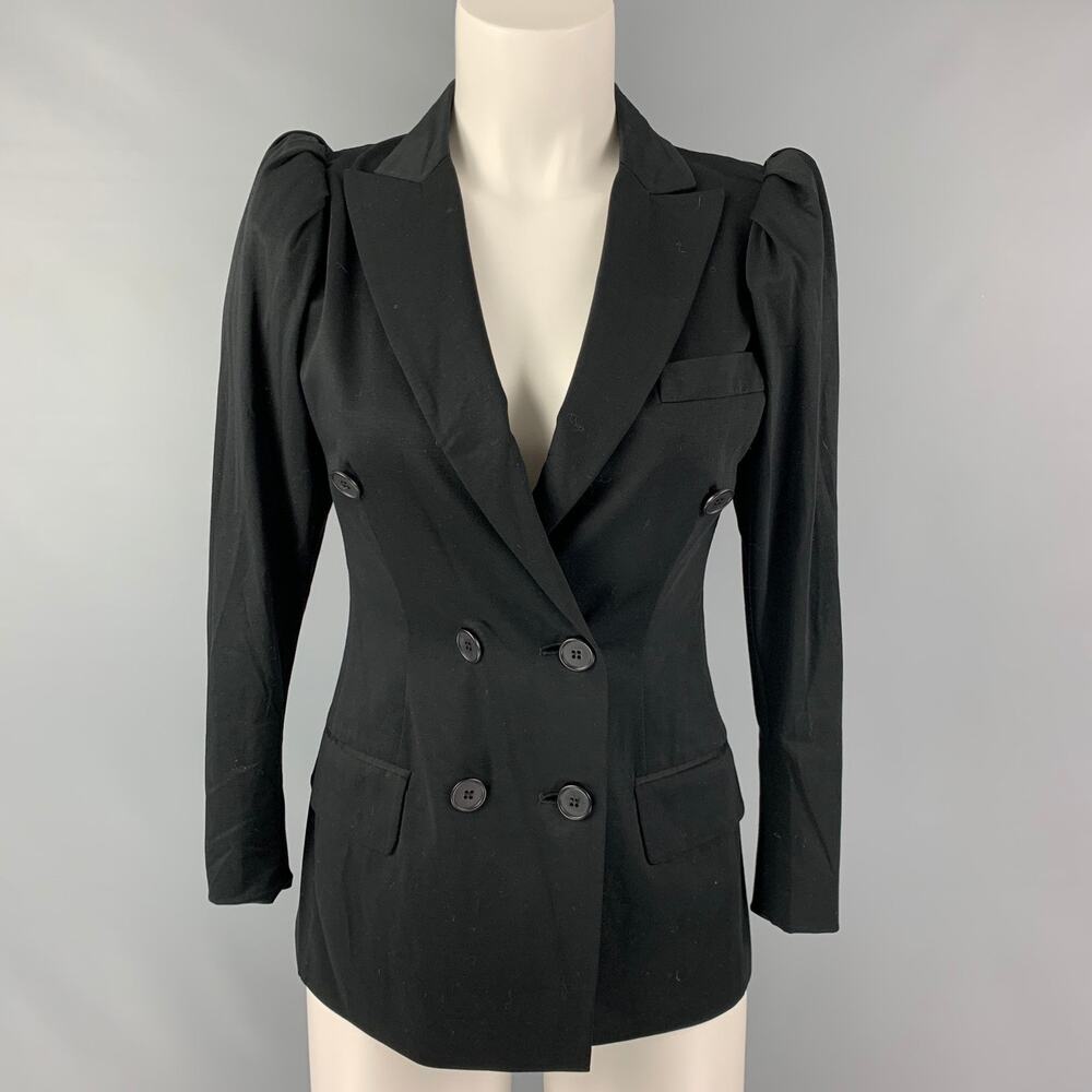 MOSCHINO Size 8 Black Cotton & Polyester Jacket